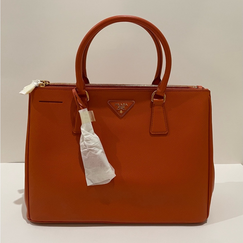 Prada Saffiano Executive Tote in Orange